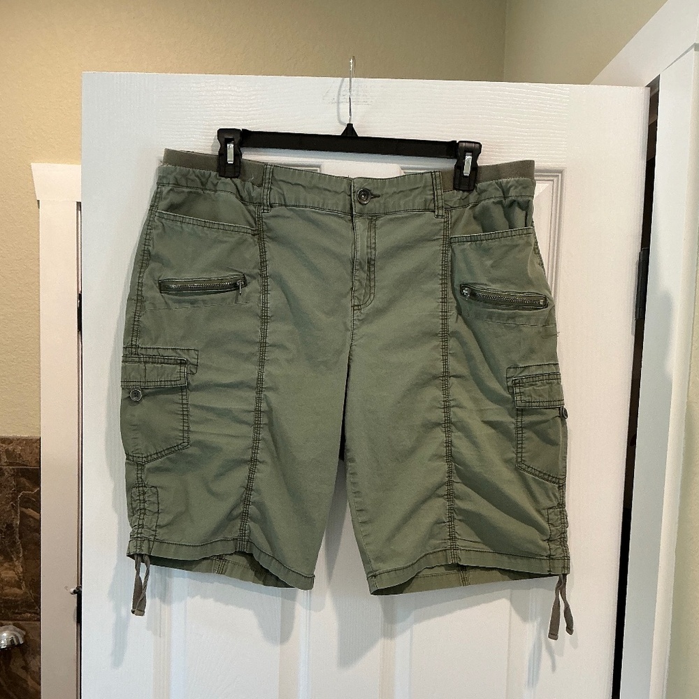 Style & Co Olive Green Cargo Shorts 18W